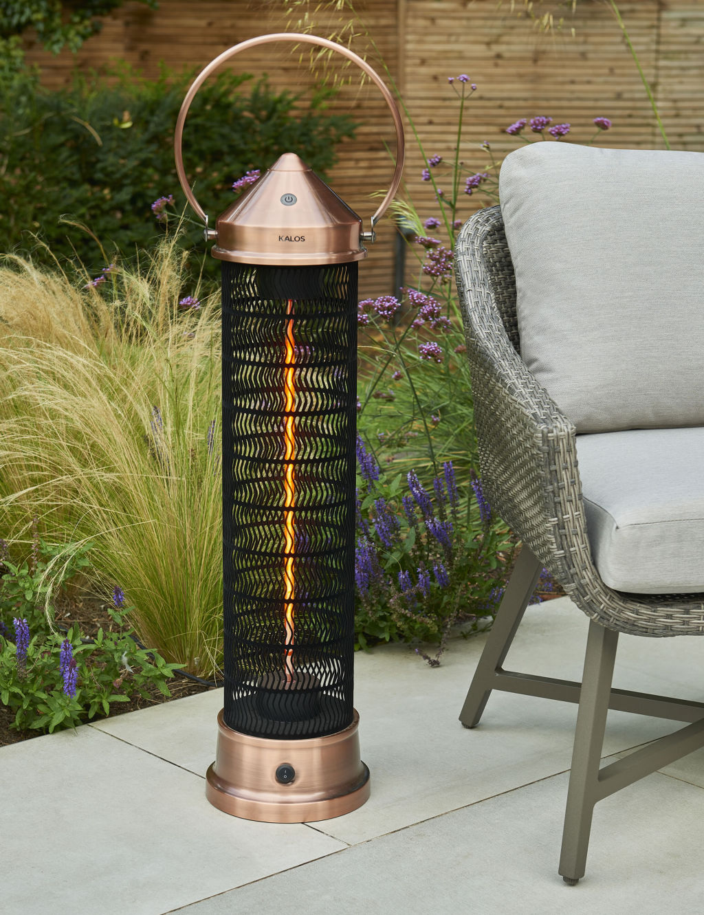 Tall Copper Lantern Patio Heater