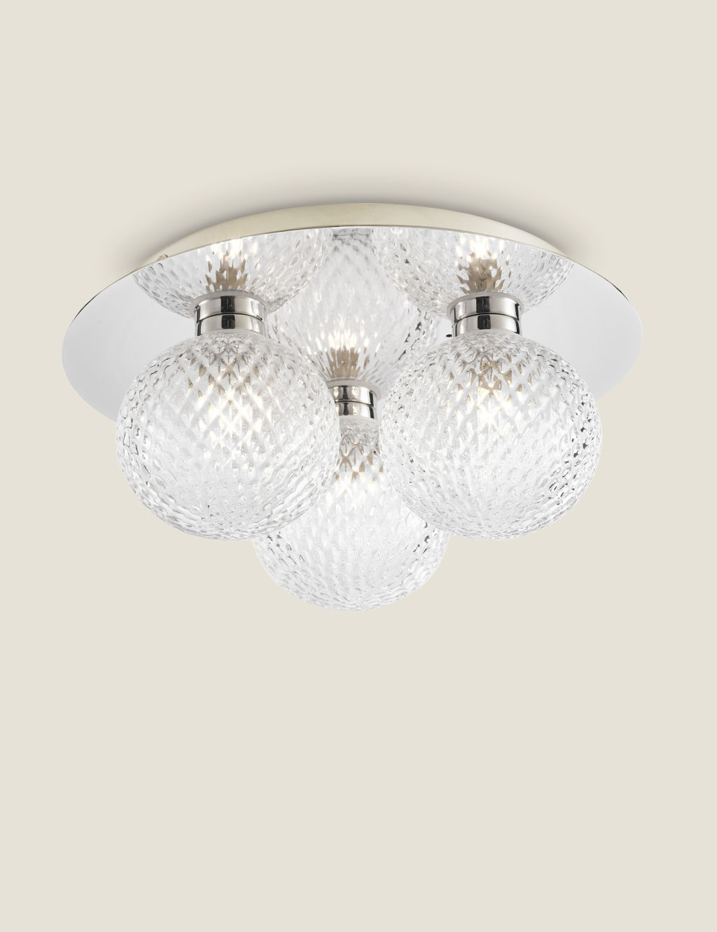 Prague Faceted Glass Flush Ceiling Light