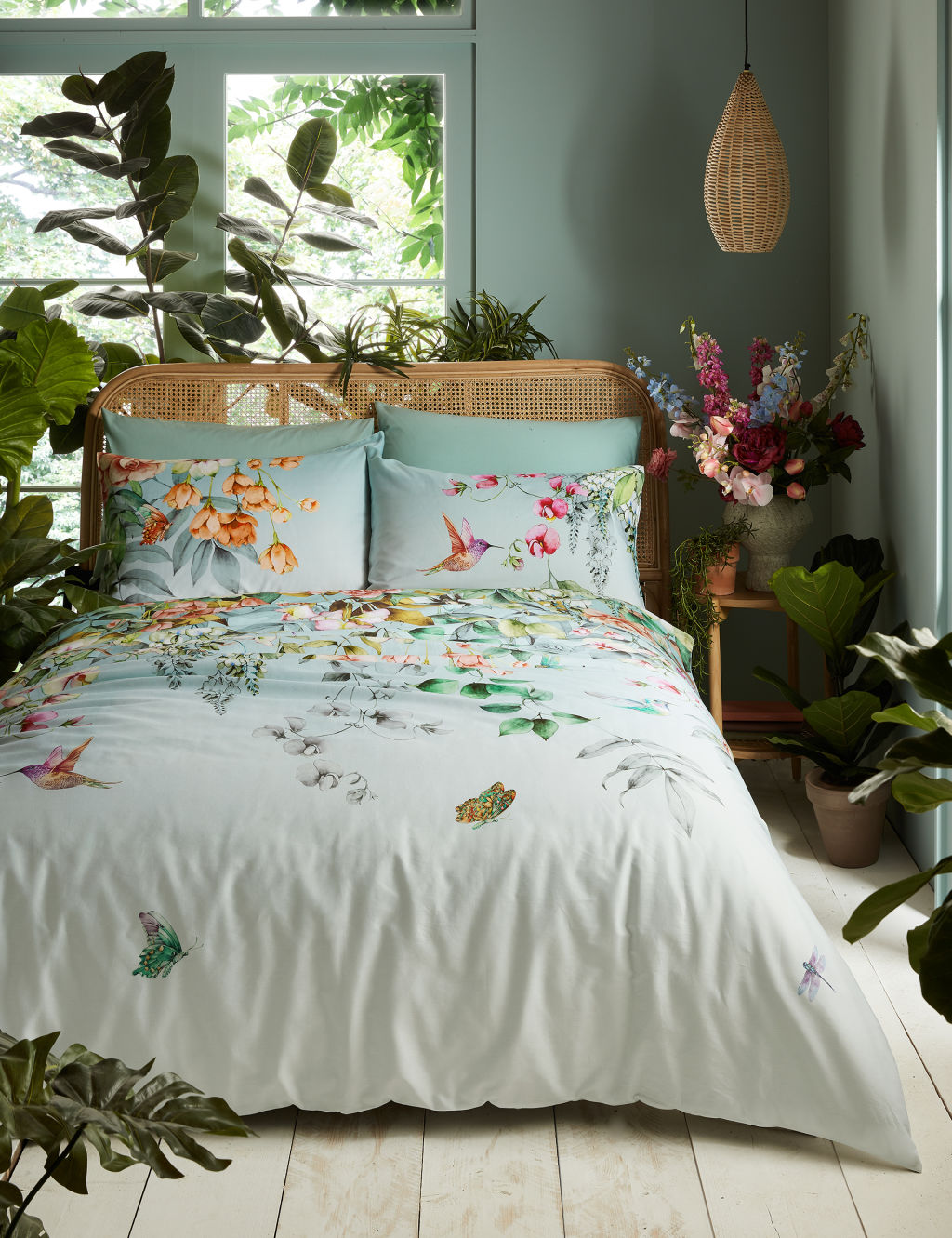 Pure Cotton Ethereal Floral Bedding Set Graham & Brown M&S