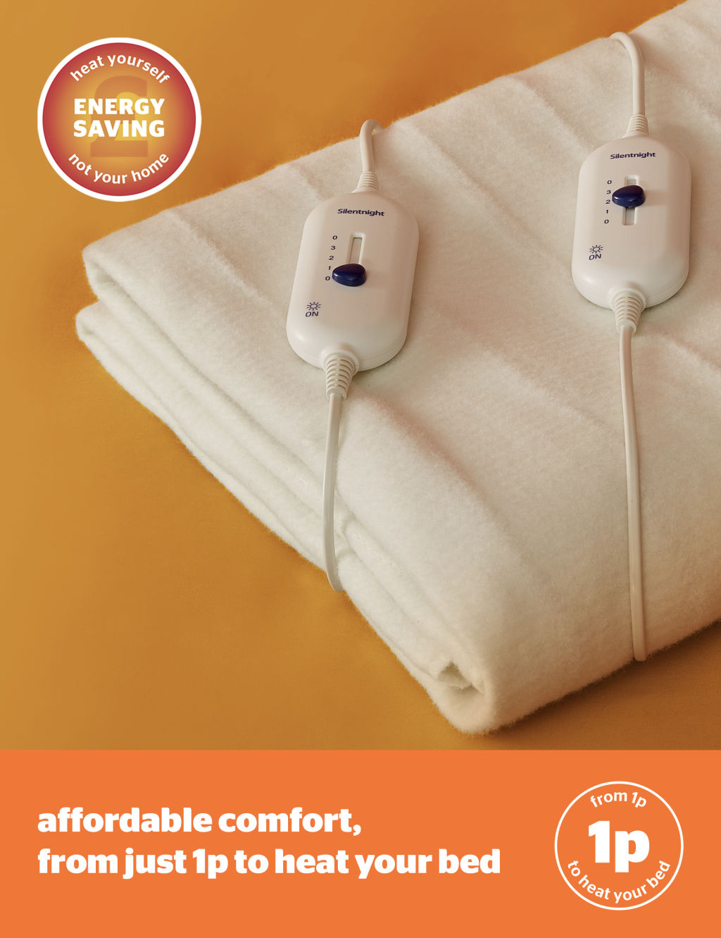 Yours & Mine Dual Control Electric Blanket Silentnight M&S