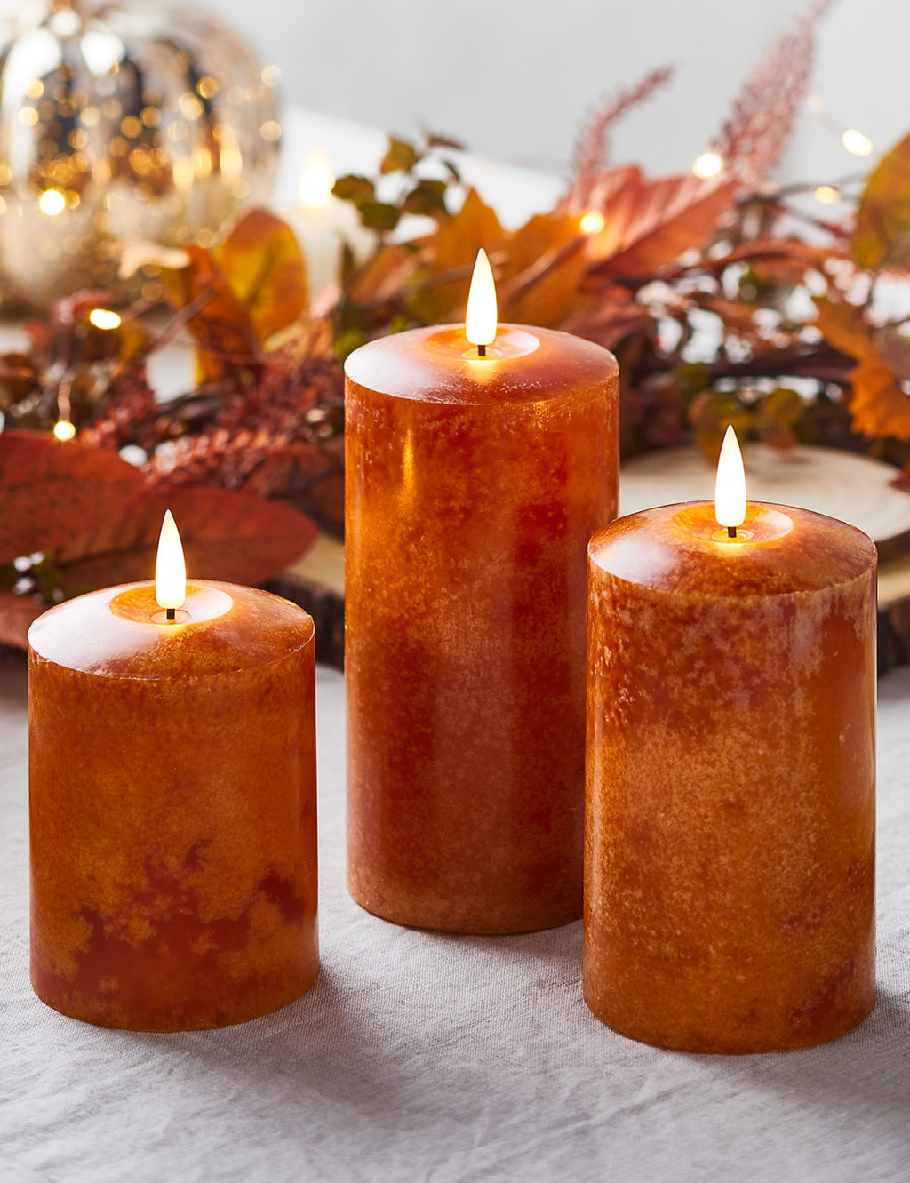 Set of 3 TruGlow® Pillar Candles