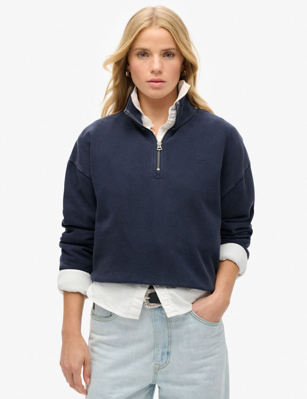 Pure Cotton Half Zip Sweatshirt