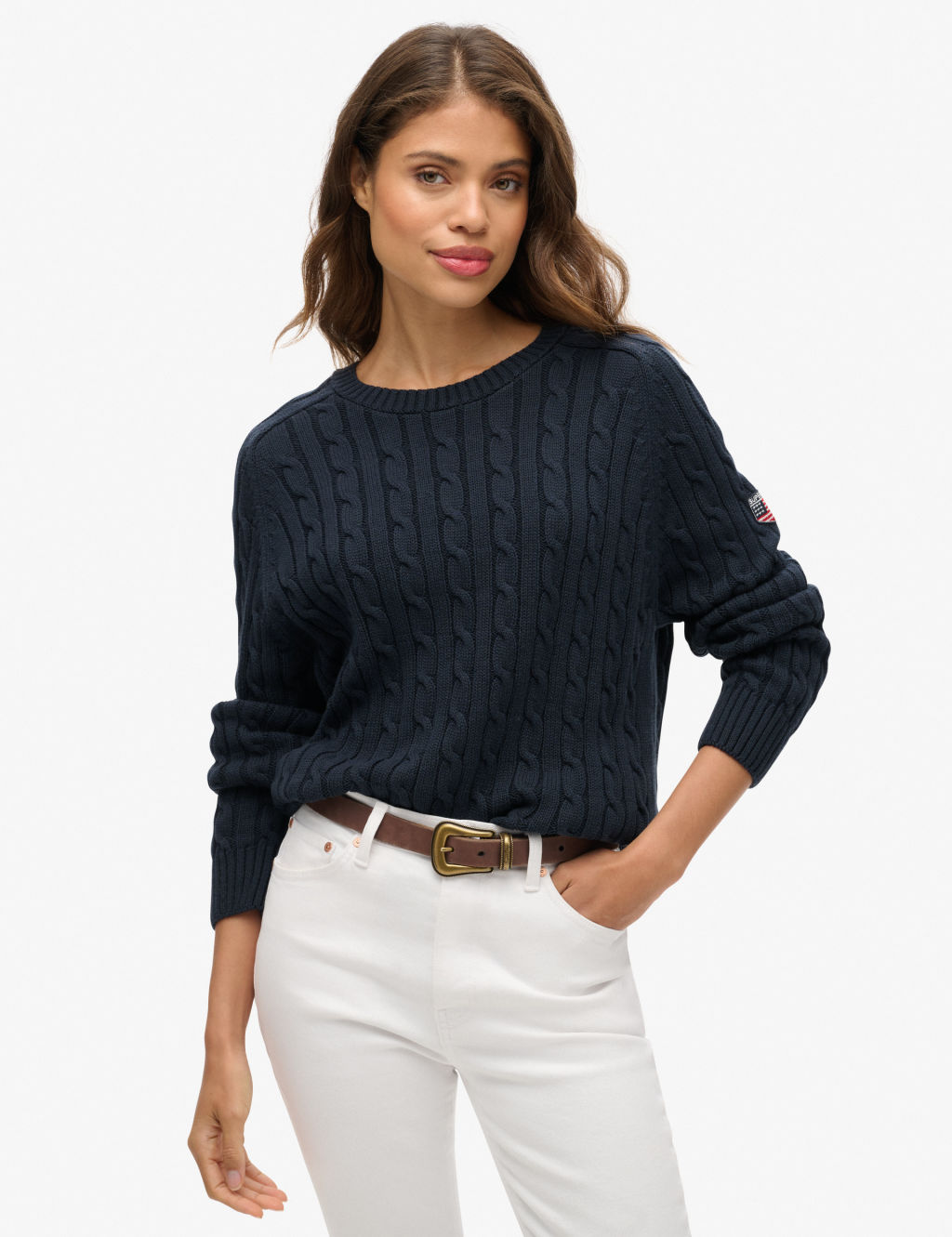 Pure Cotton Cable Knit Relaxed Jumper