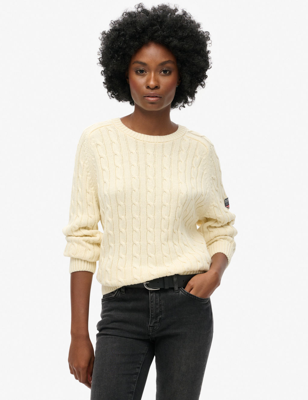 Pure Cotton Cable Knit Relaxed Jumper