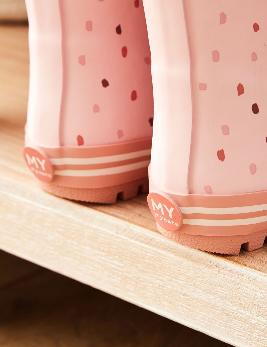 Personalised Pink Spot Wellies (4 Small-10 Small) 2 of 3