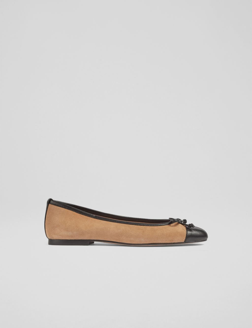 Leather Bow Slip On Ballet Pumps