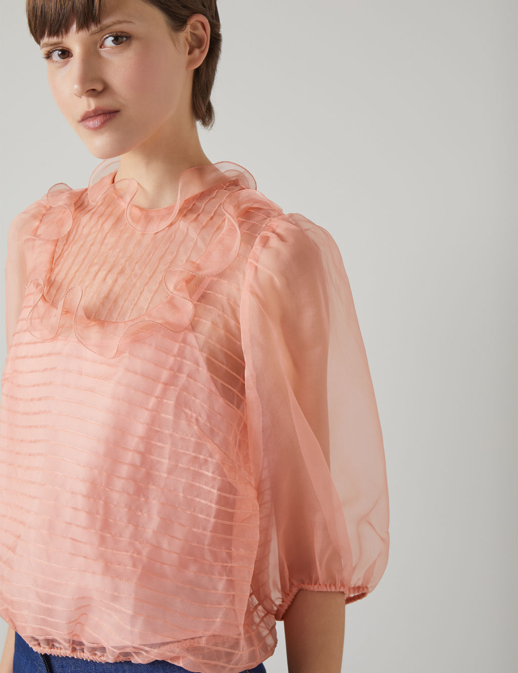 Pure Silk Ruffle Organza Blouse 1 of 3