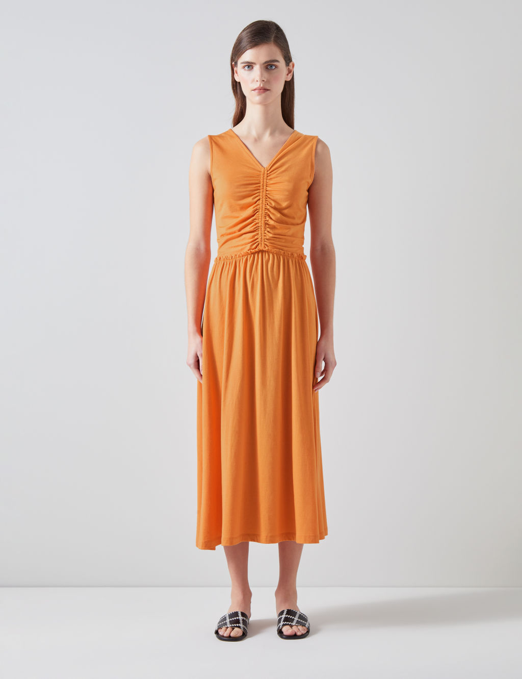 Cotton Blend V-Neck Midaxi Skater Dress | LK BENNETT | M&S