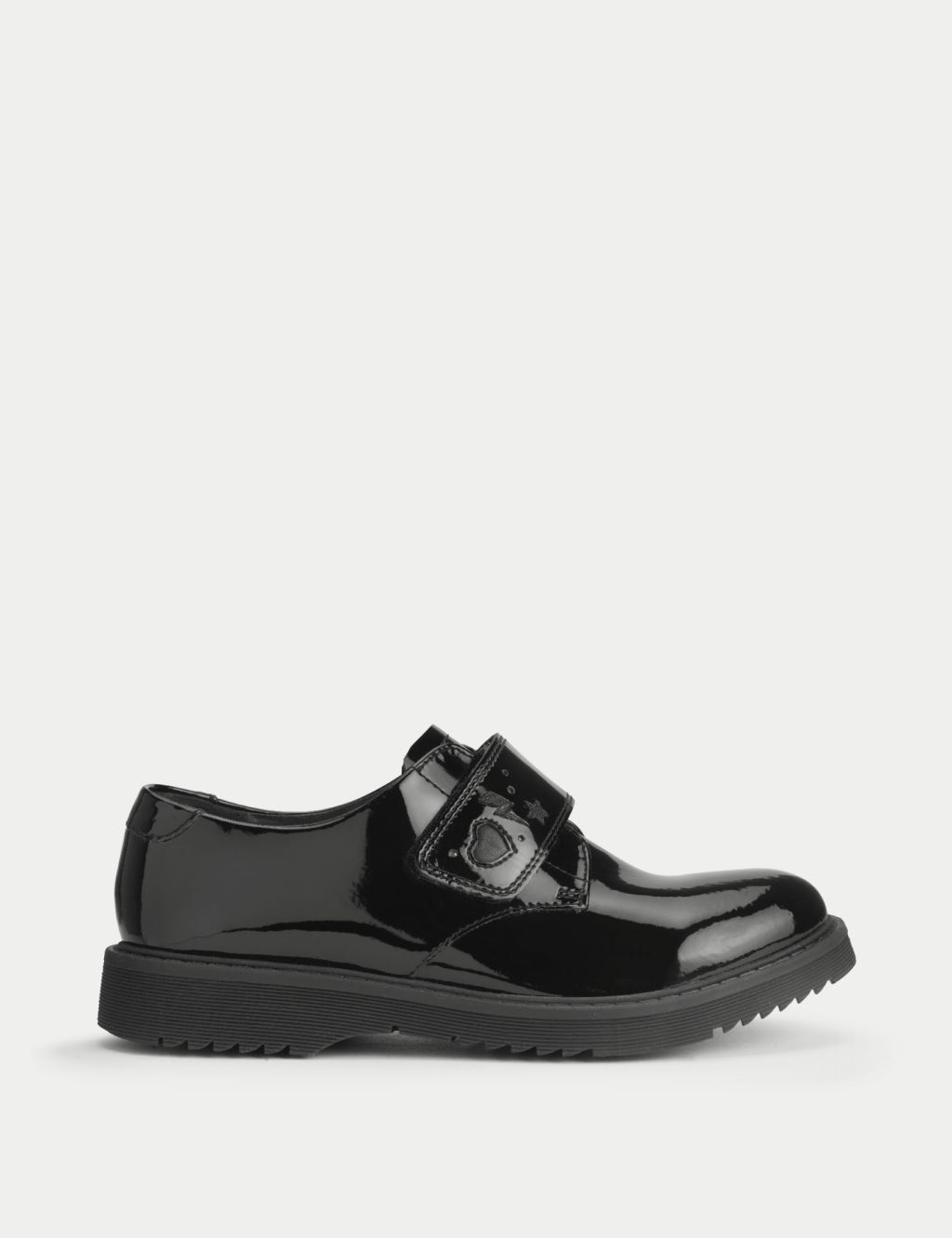 Kids' Patent Leather Riptape Shoes (12.5 Small - 4 Large)