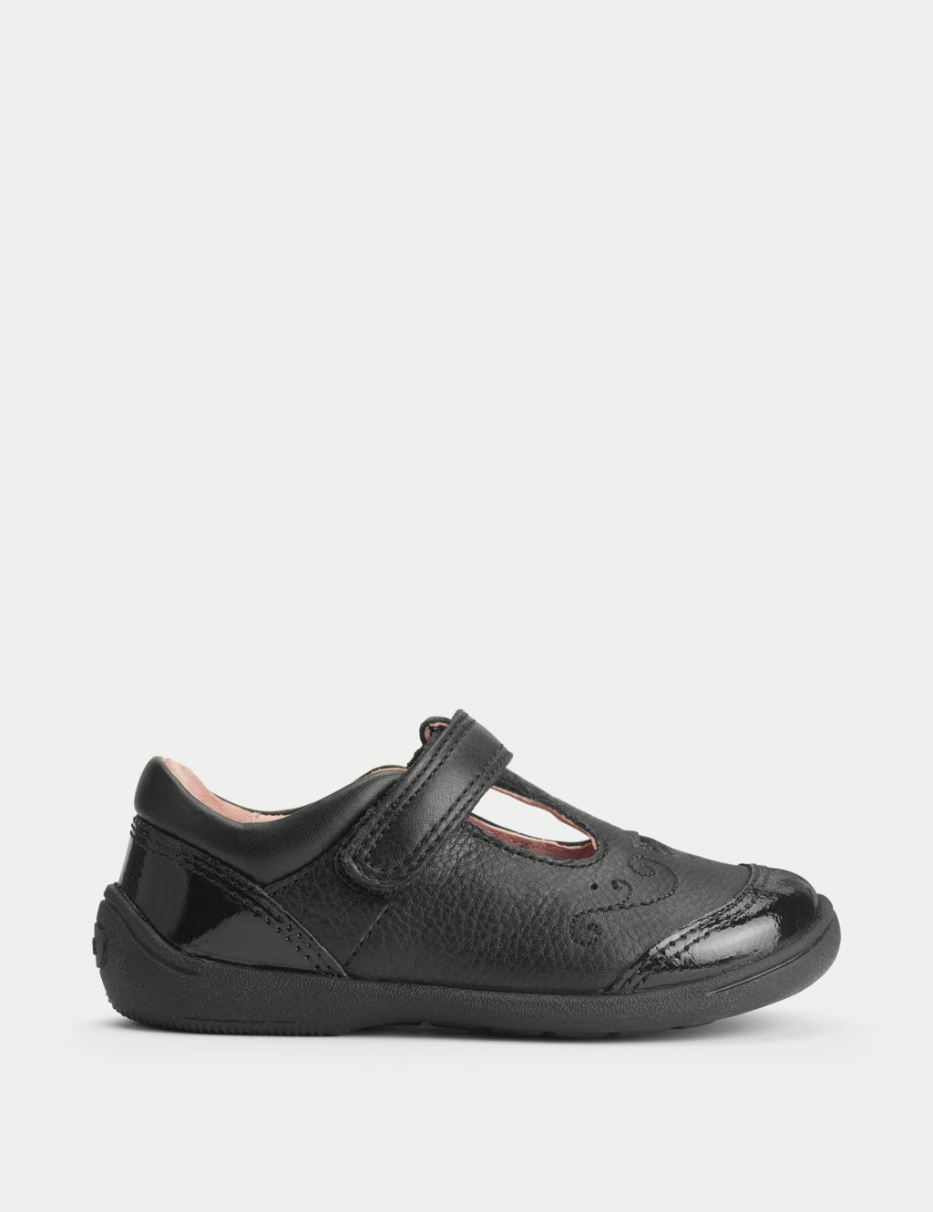 Kids' Leather Riptape School Shoes (6 Small-10½ Small)