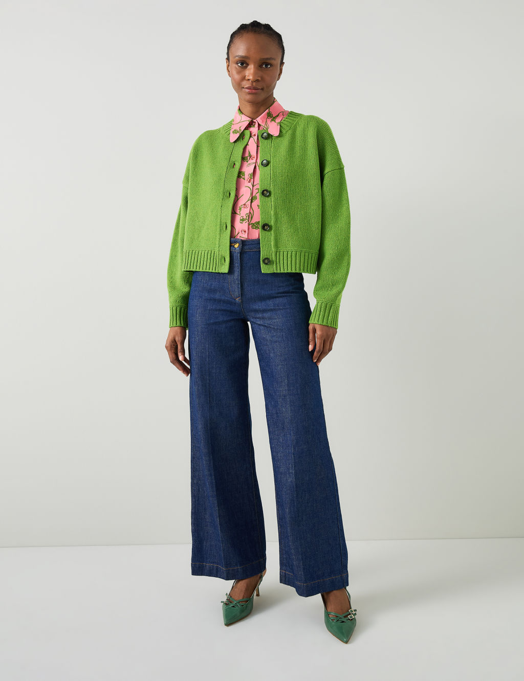 Pure Merino Wool Crew Neck Cardigan