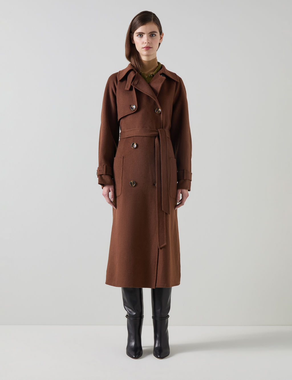 Wool Rich Relaxed Longline Trench Coat