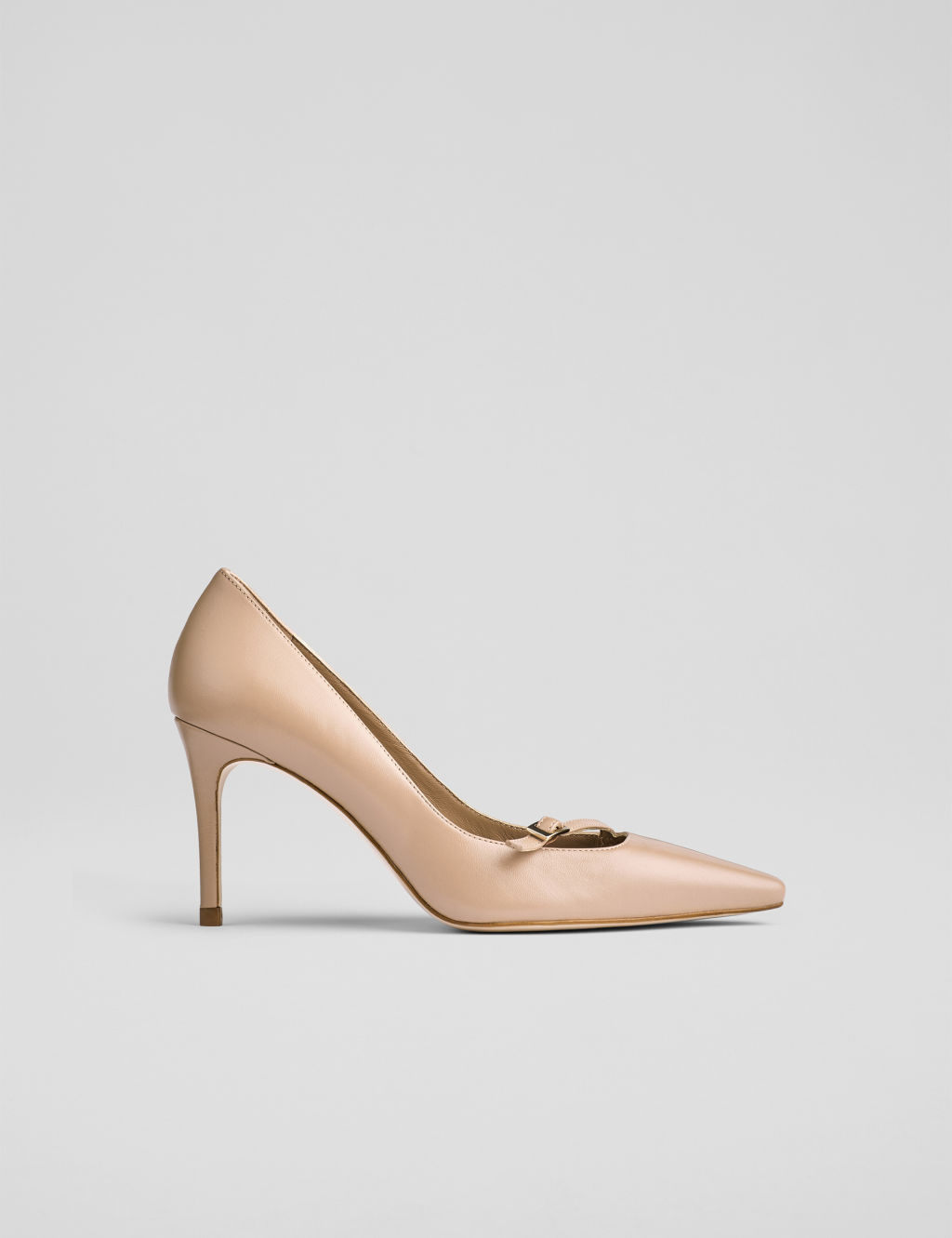 Leather Buckle Stiletto Heel Court Shoes