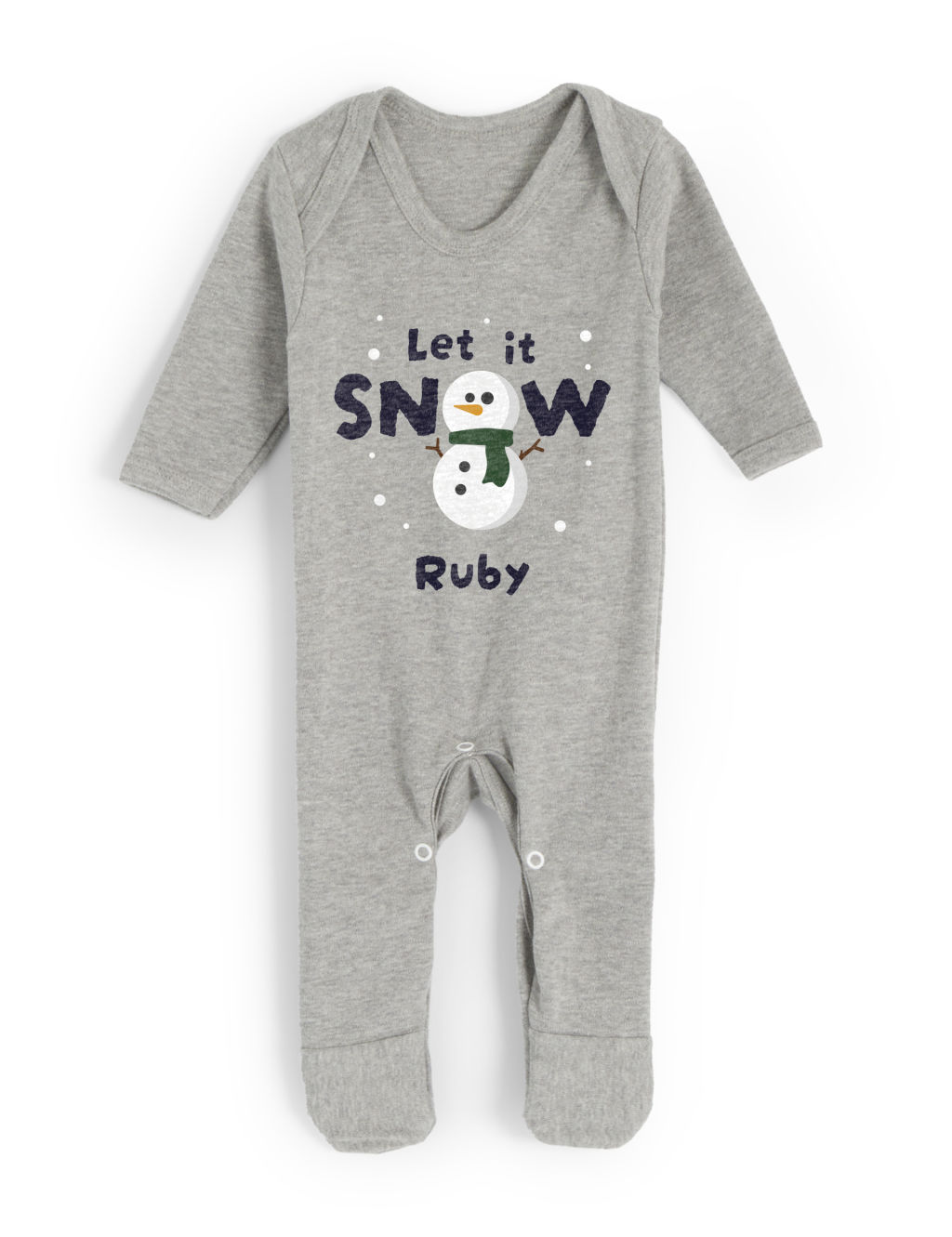 Personalised Snowman Babygrow