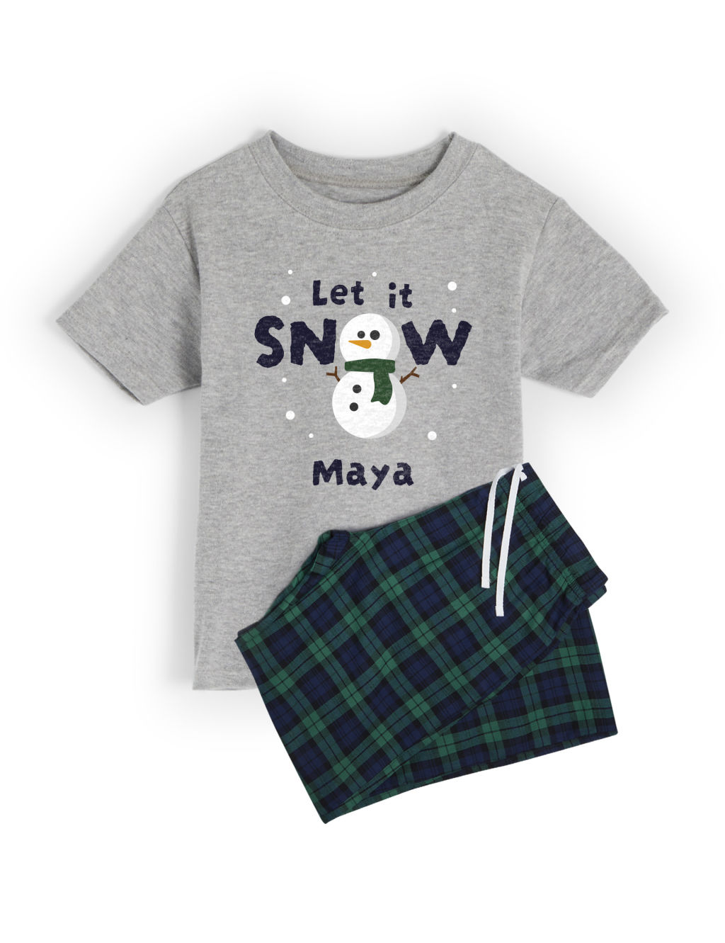 Personalised Kids Snowman Family Pyjamas