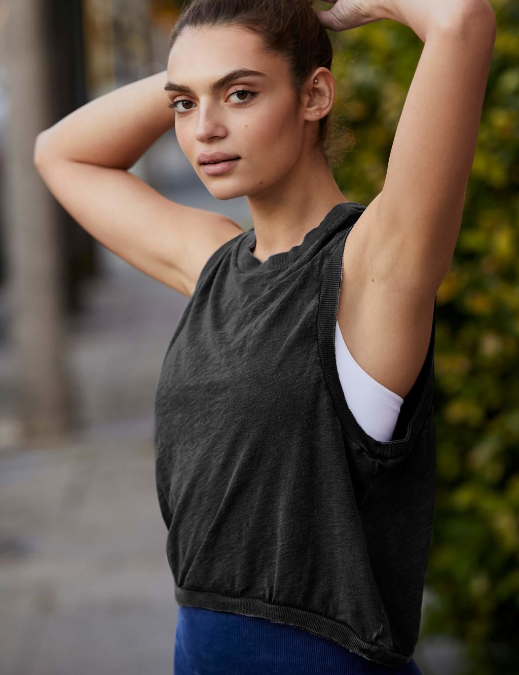 Love Cotton Rich Crew Neck Crop Vest Top