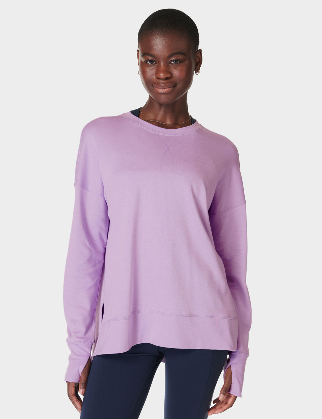 After Class Cotton Blend Longline Sweatshirt