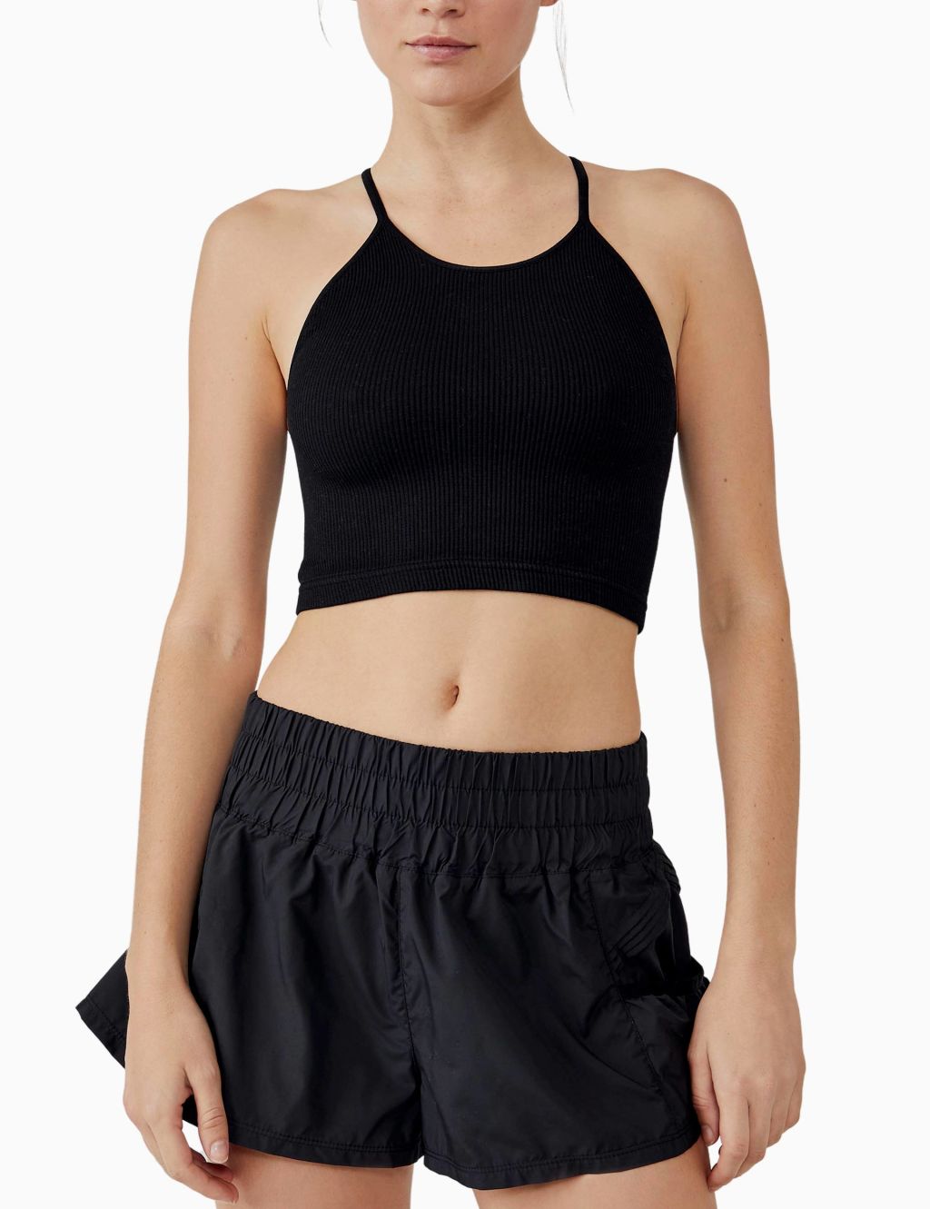 Crew Neck Running Crop Top