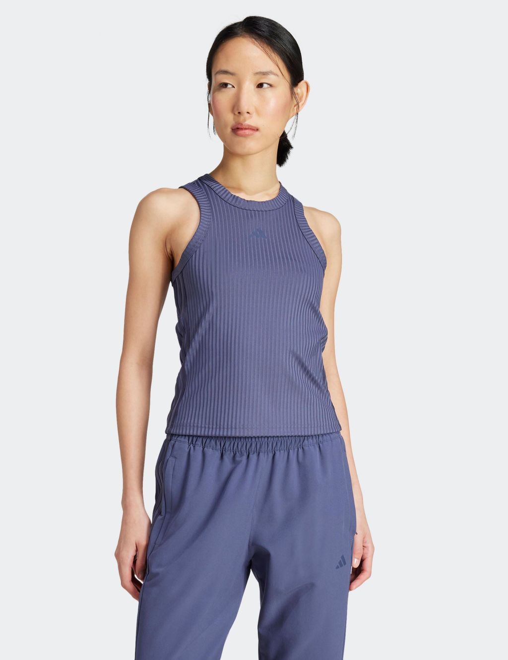 All Gym Seasonal Rib Tonal 3 Stripes Vest Top