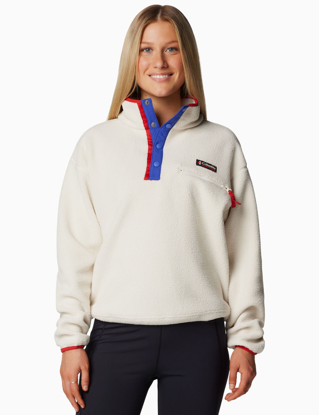 Fleece Funnel Neck Cropped Sweatshirt