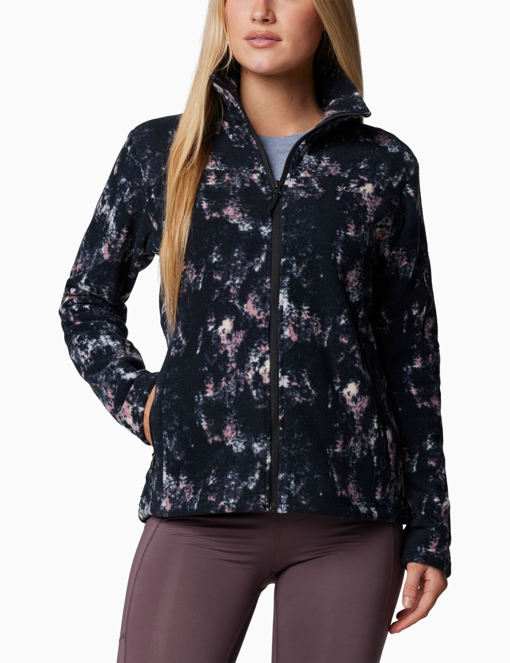 Fast Trek Fleece Dappled Print Zip Up Jacket