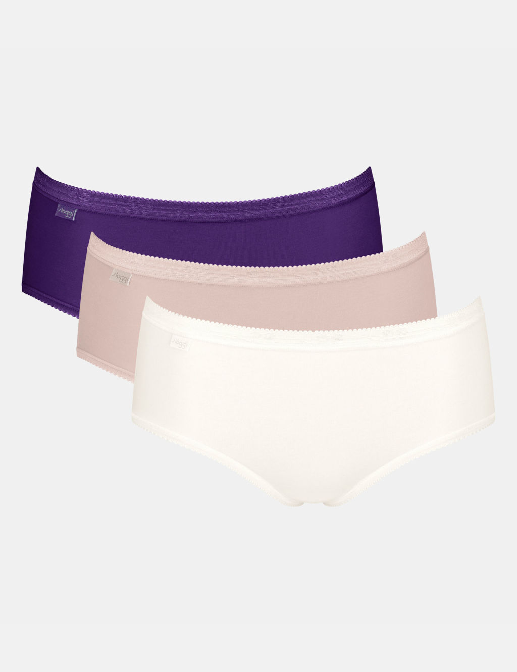 3pk Cotton Rich High Waisted Midi Knickers
