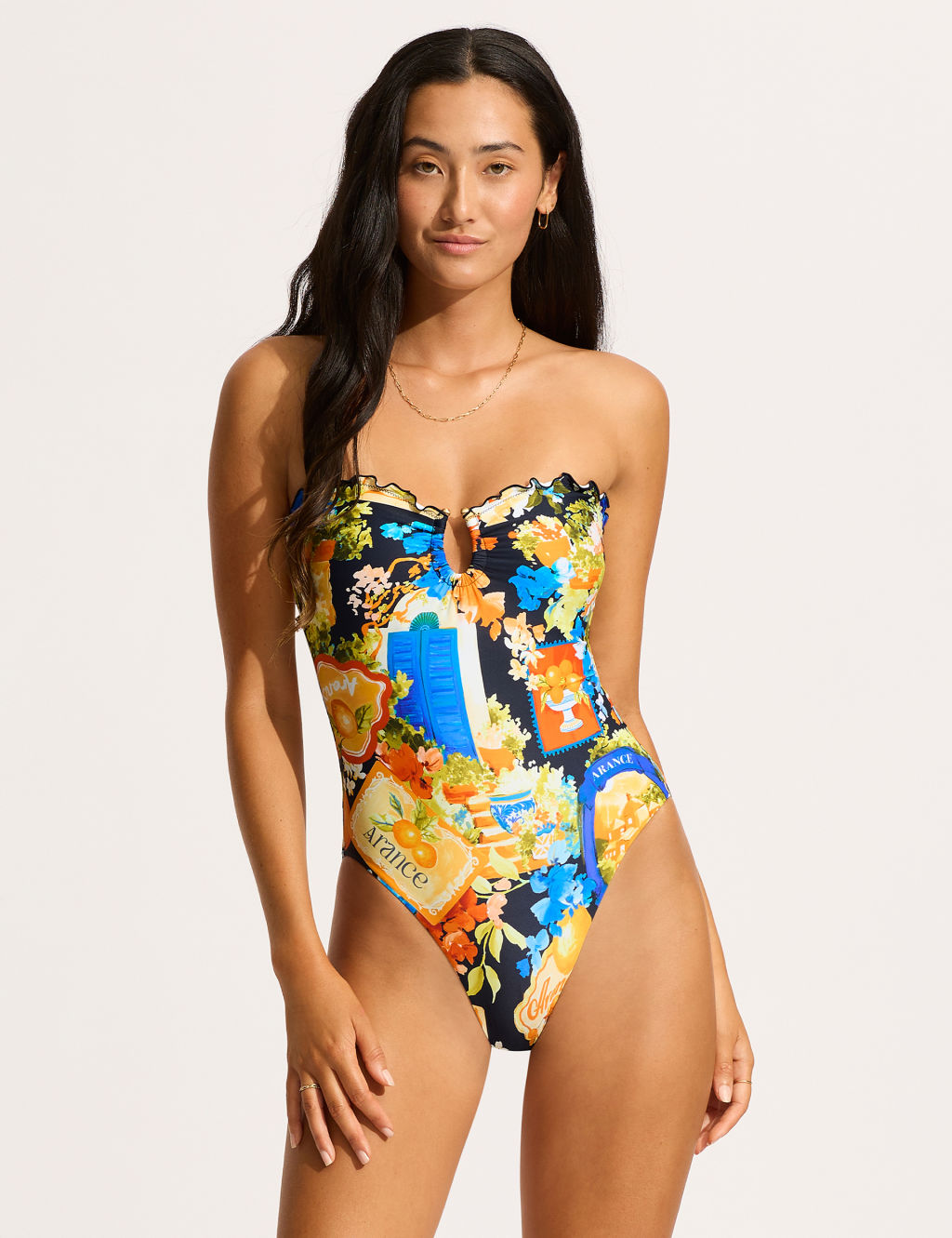 Printed Bandeau Swimsuit 2 of 7