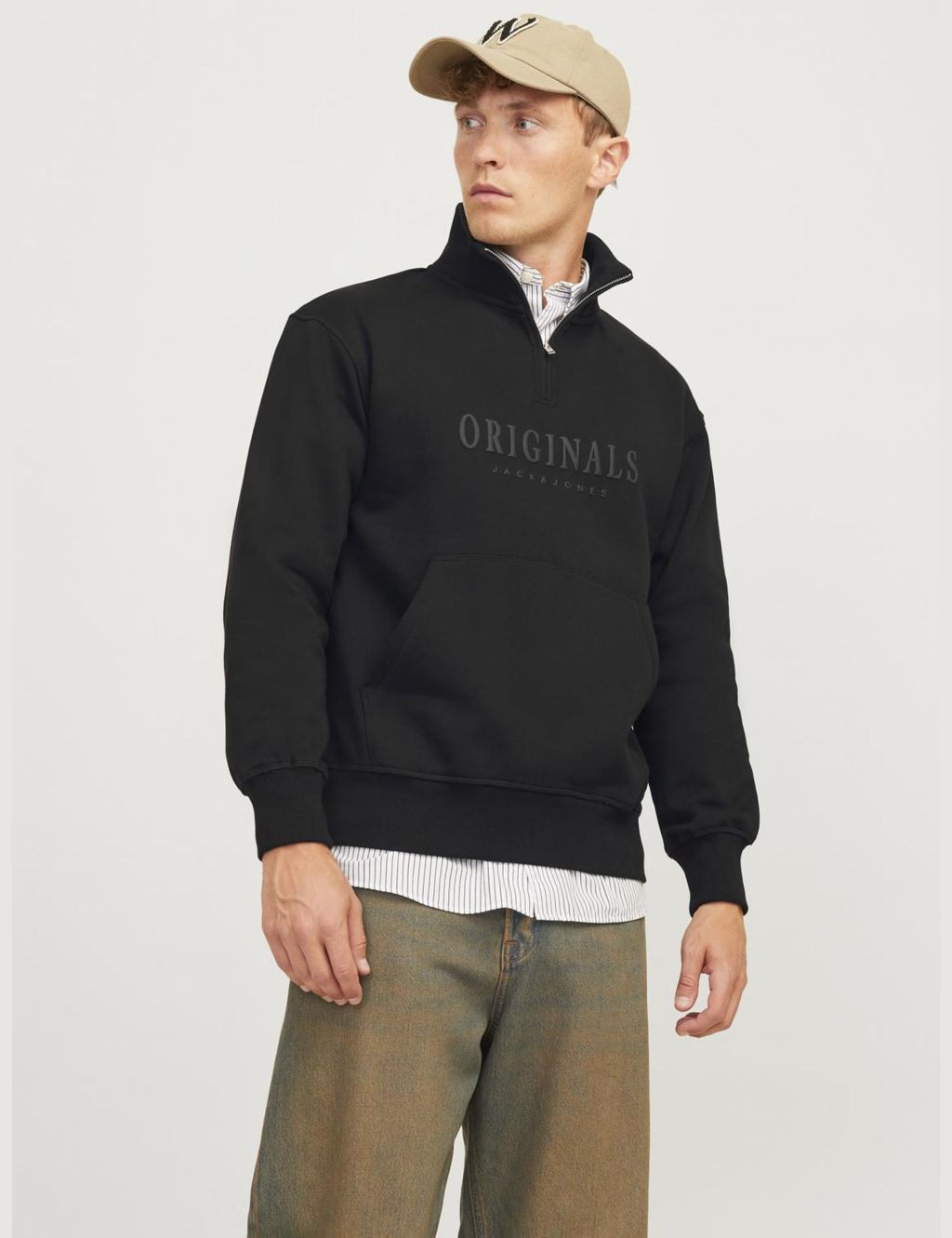 Cotton Rich Graphic Half Zip Sweatshirt