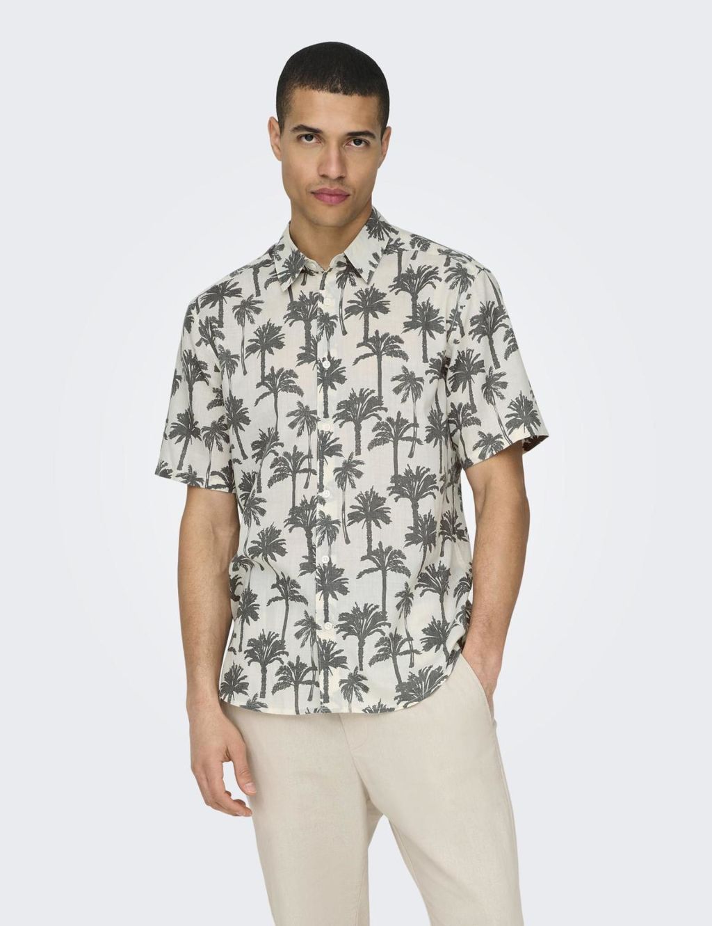 Cotton Blend Printed Shirt
