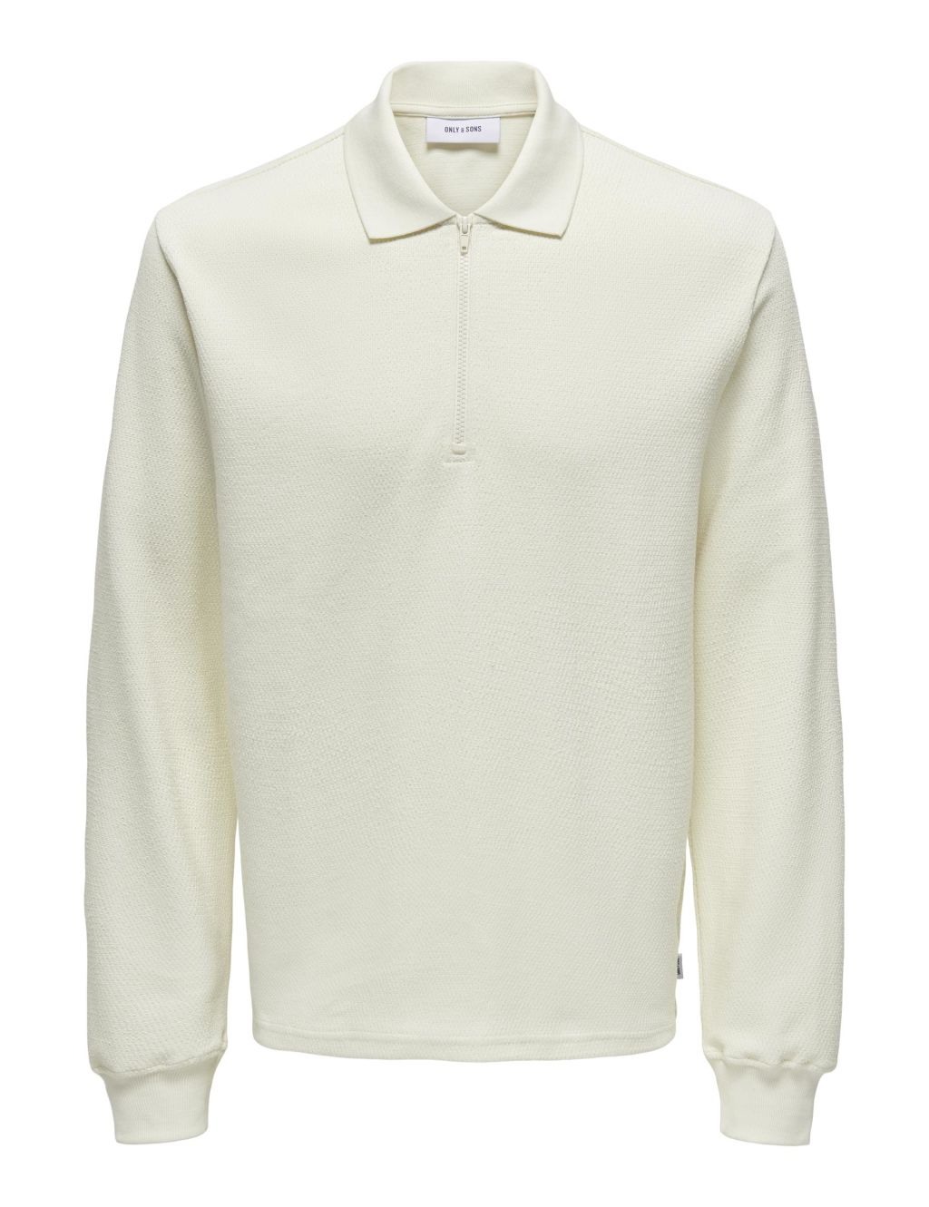 Cotton Rich Half Zip Long Sleeve Polo Shirt