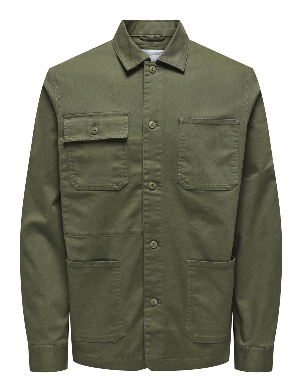 Cotton Rich Long Sleeve Overshirt
