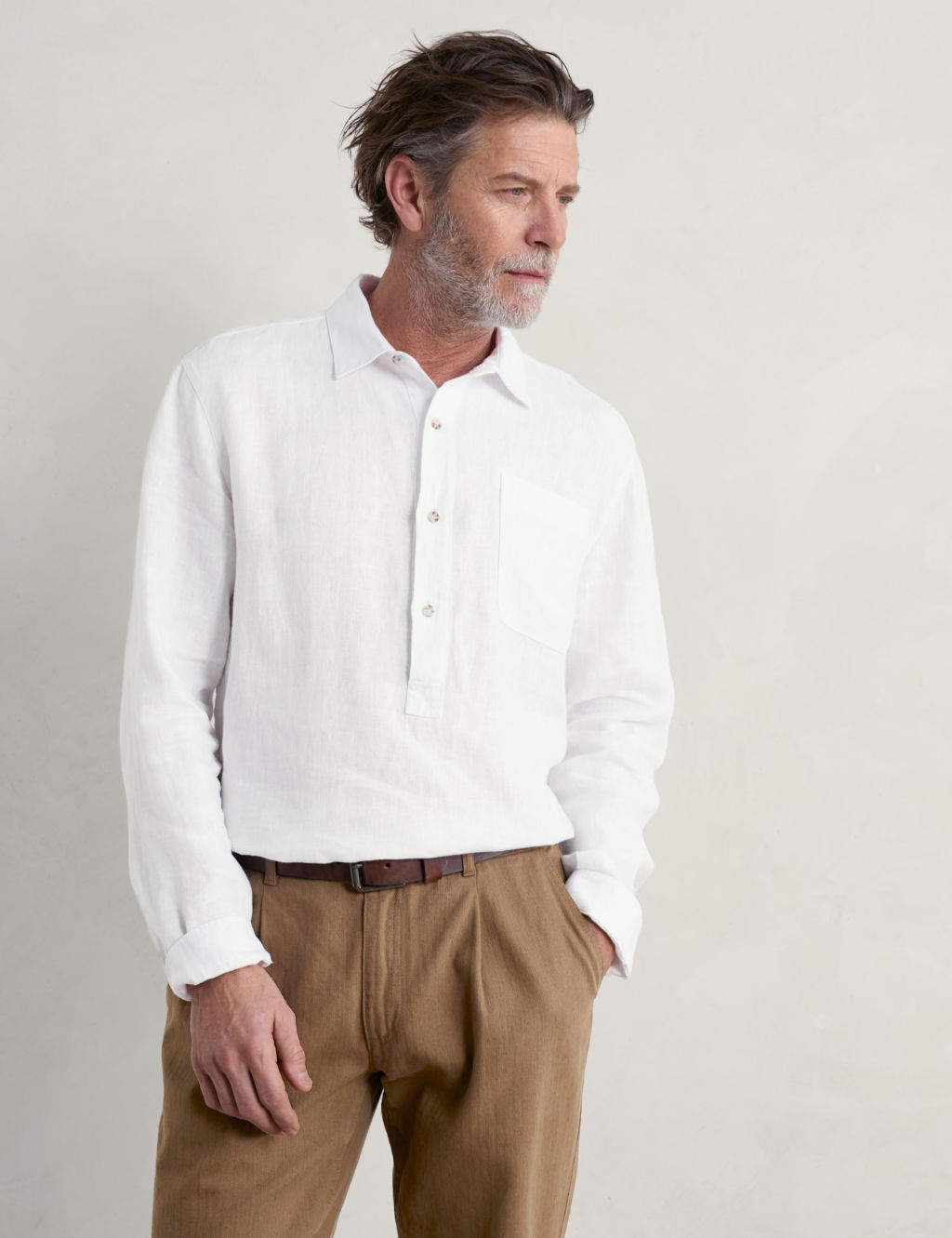 Pure Linen Garment Dyed Overshirt 2 of 5