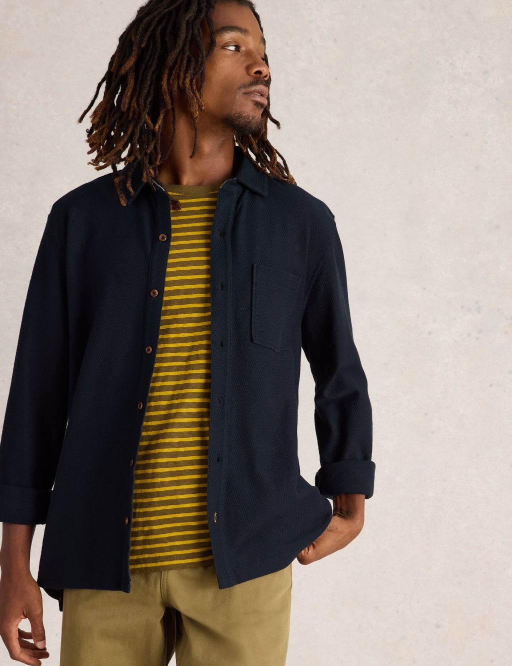 Easy Iron Pure Cotton Textured Shirt