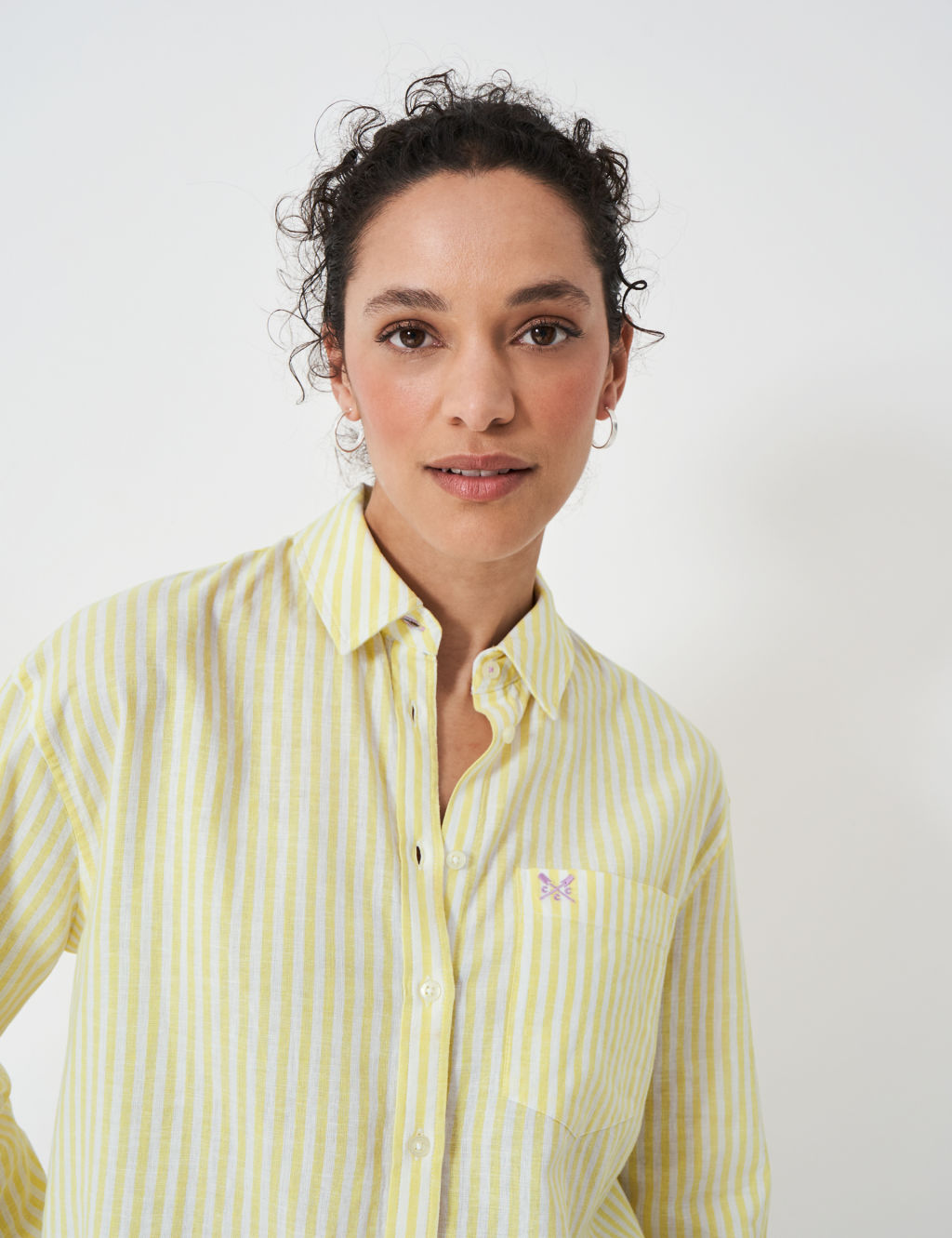 Linen Rich Striped Collared Relaxed Shirt 5 of 5