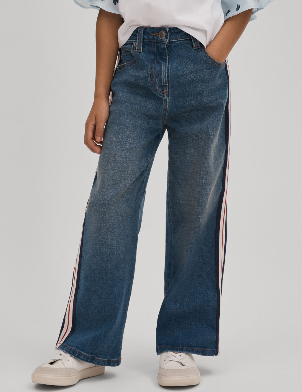 Cotton Rich Side Stripe Jeans (4-14 Yrs) 2 of 6