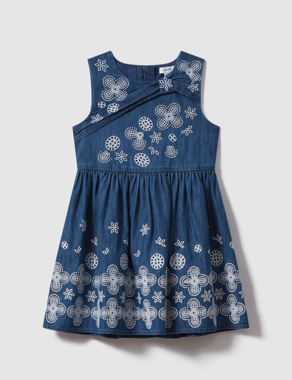 Denim Embroidered Dress (4-14 Yrs) 1 of 4