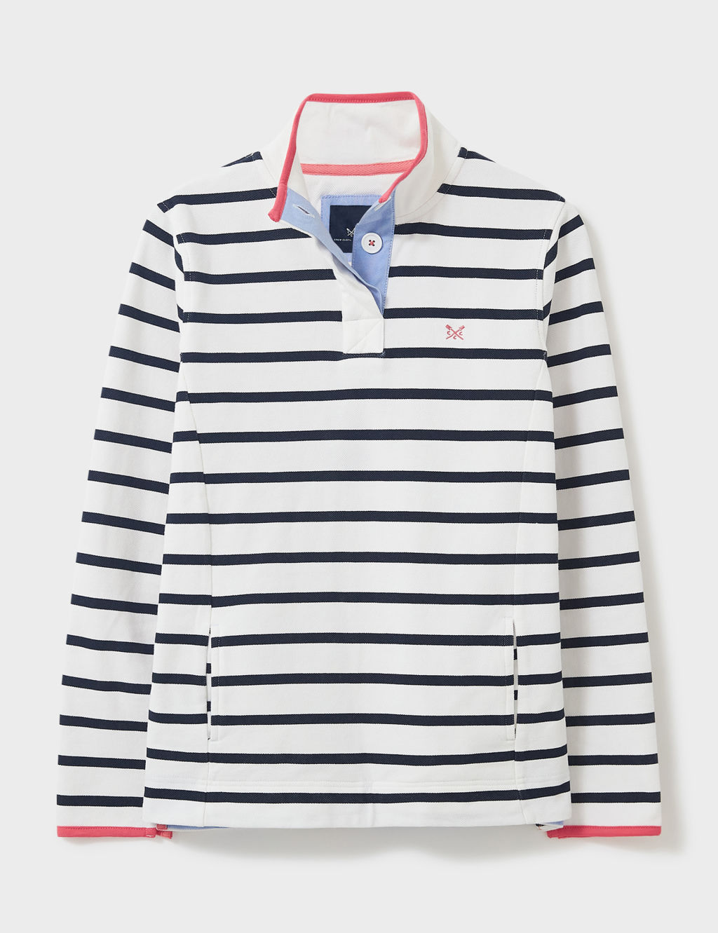 Pure Cotton Striped Funnel Neck Sweatshirt 1 of 4