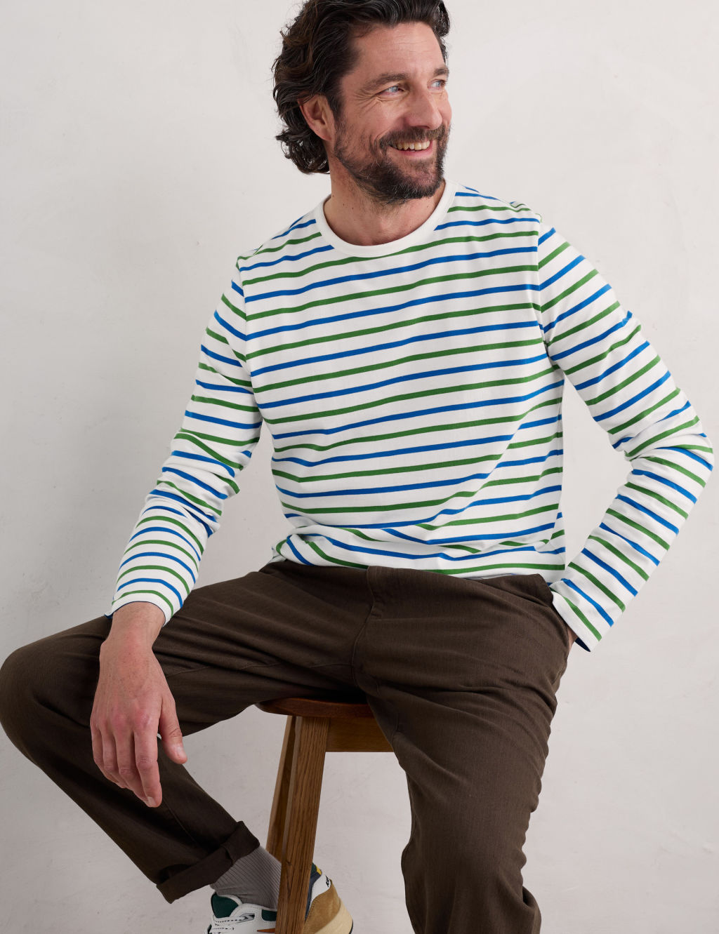 Pure Cotton Striped Long Sleeve T-Shirt
