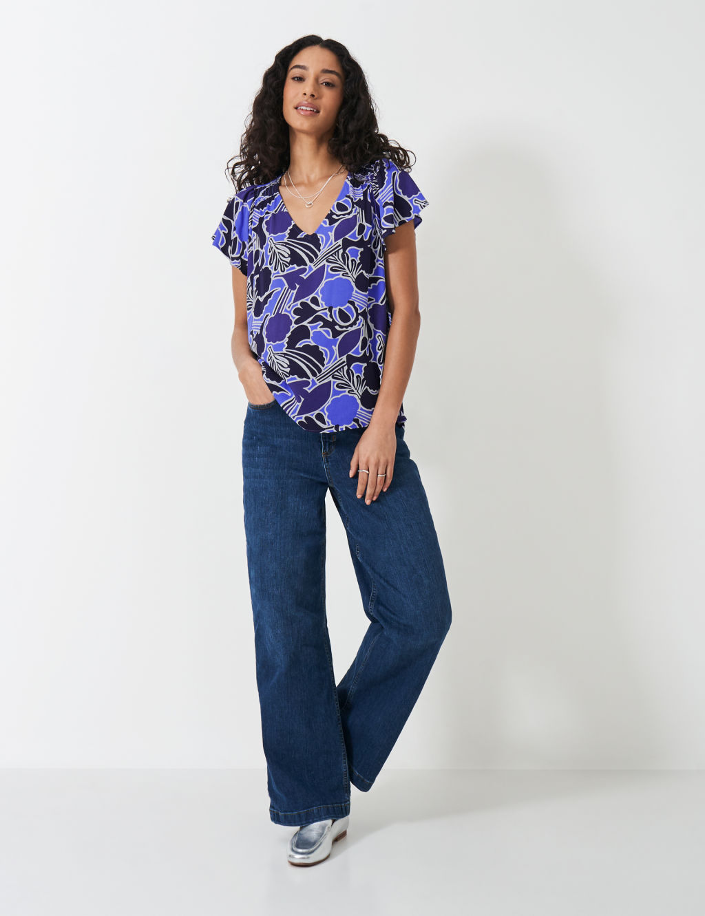 Floral Frill Sleeve Top