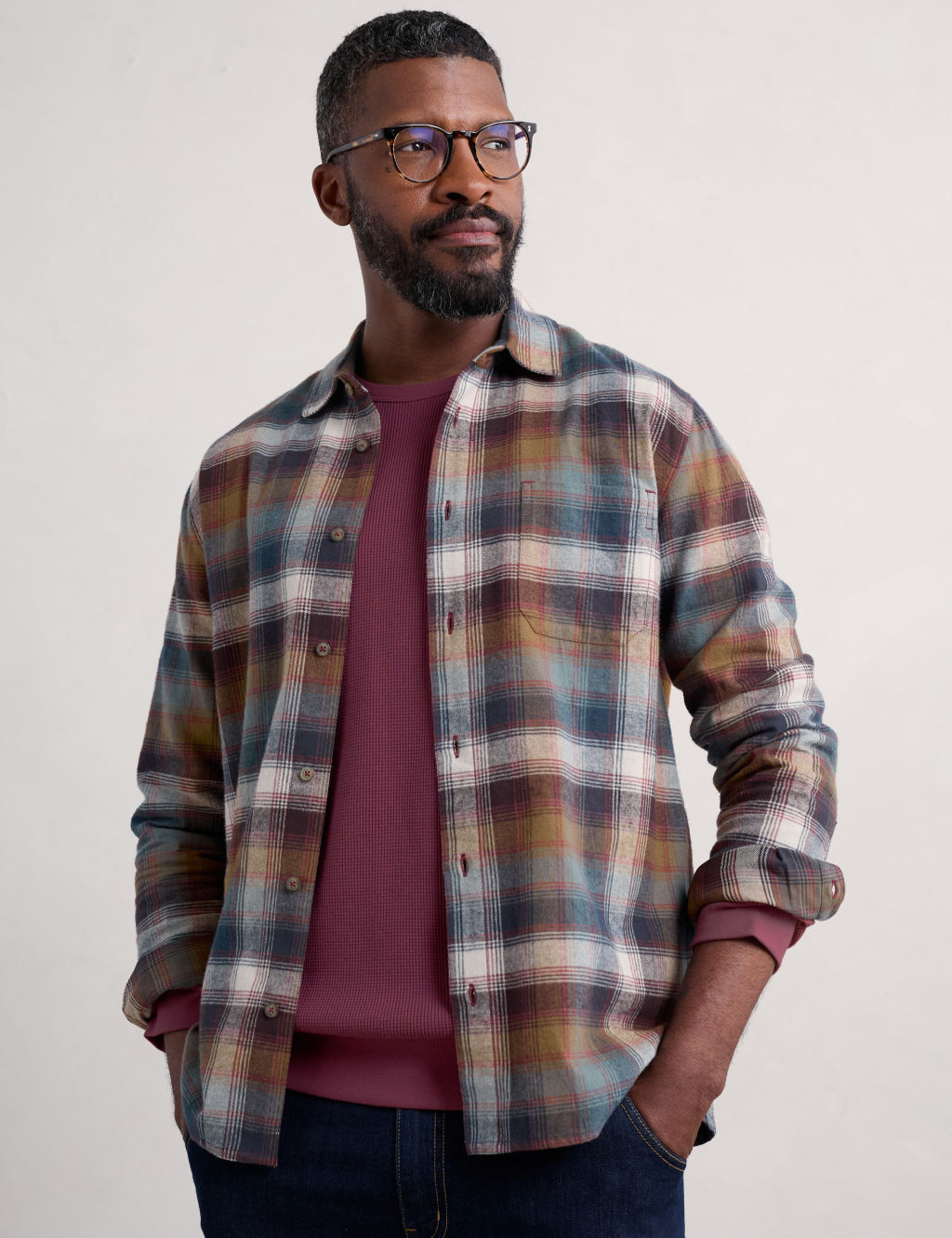 Pure Cotton Check Flannel Shirt