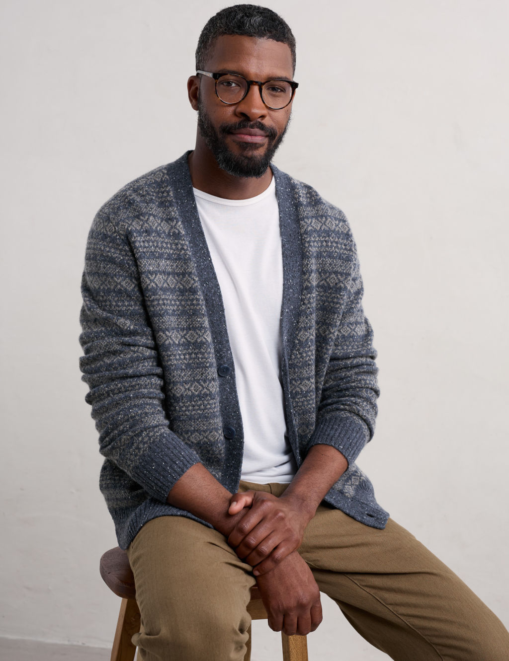 Lambswool Rich Fair Isle V-Neck Cardigan