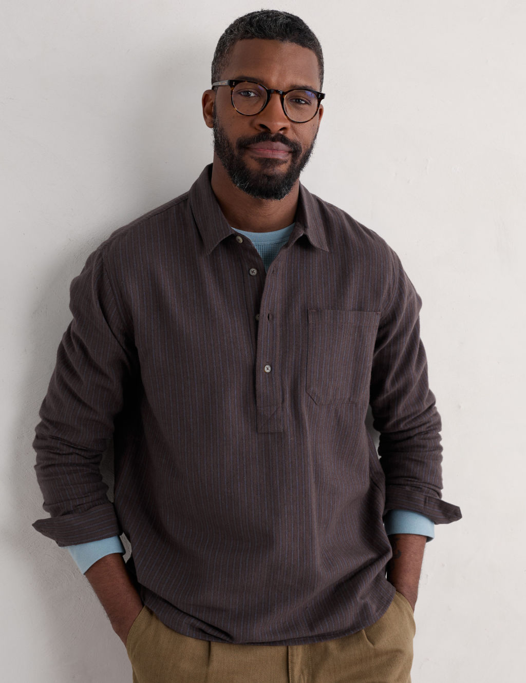 Pure Cotton Striped Flannel Shirt