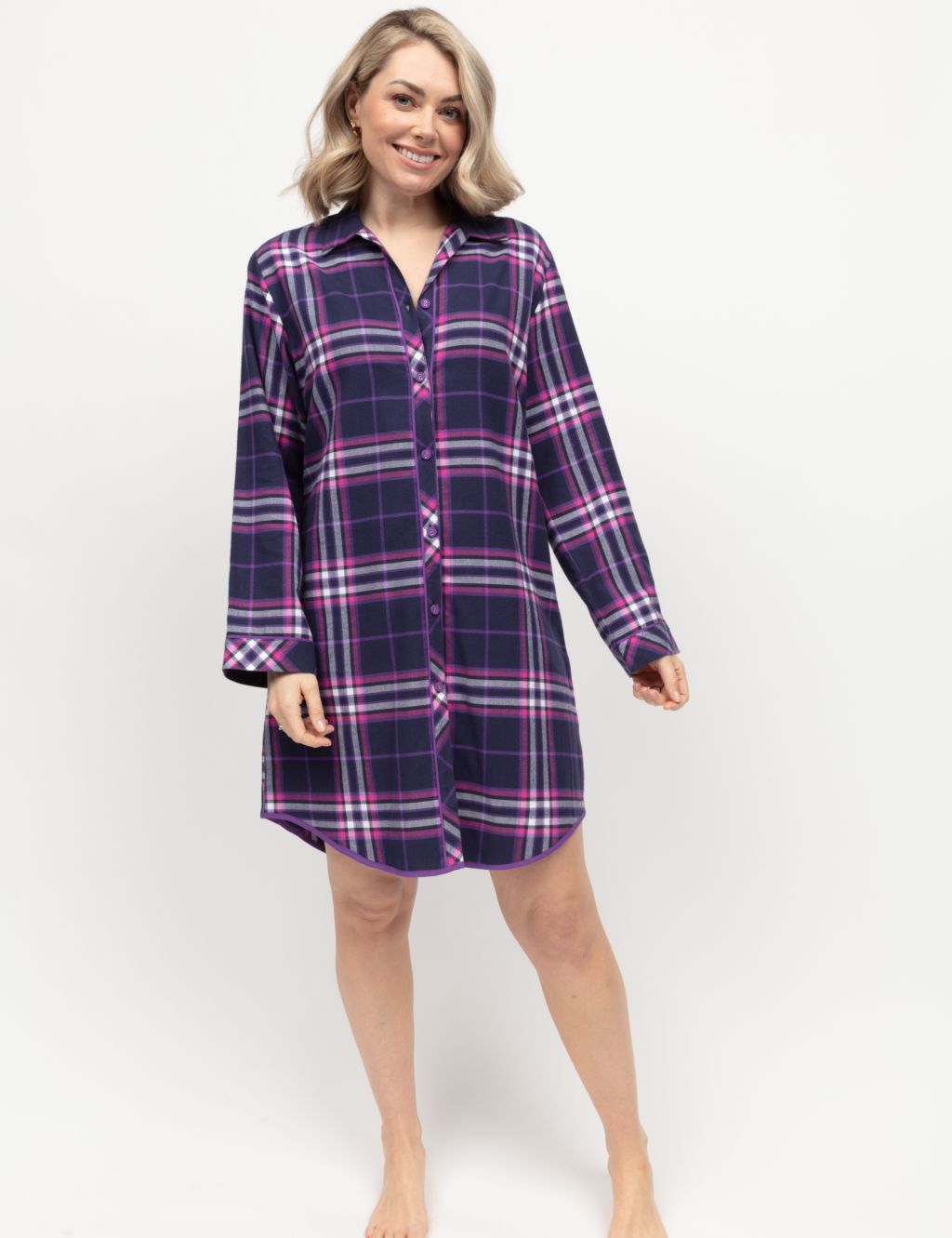 Pure Cotton Check Nightshirt