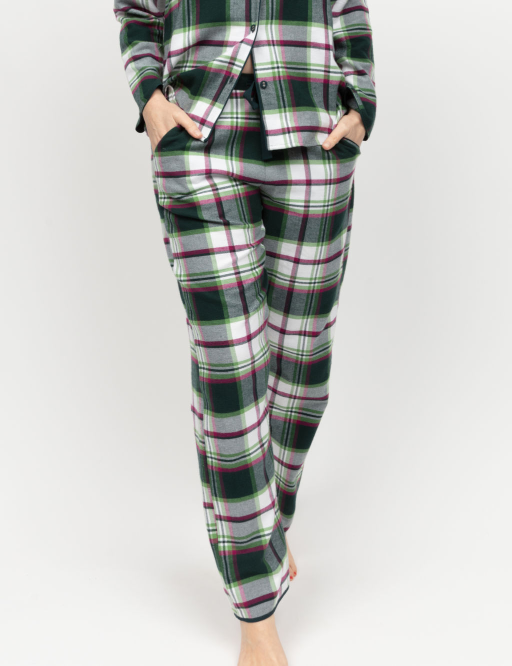 Pure Cotton Checked Pyjama Bottoms