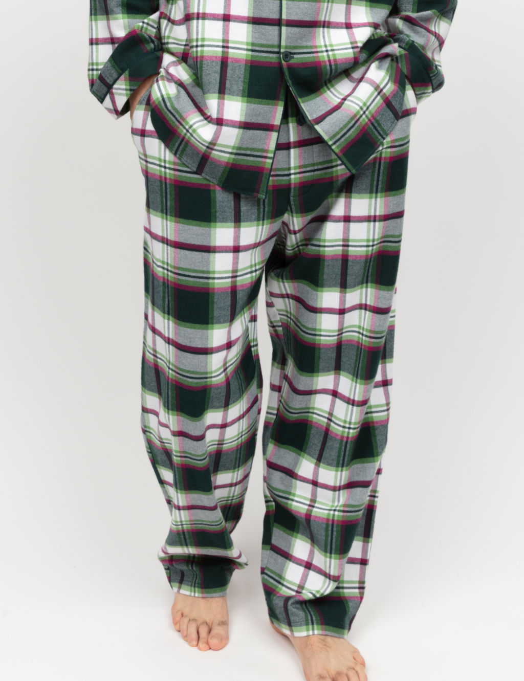 Pure Cotton Checked Pyjama Bottoms