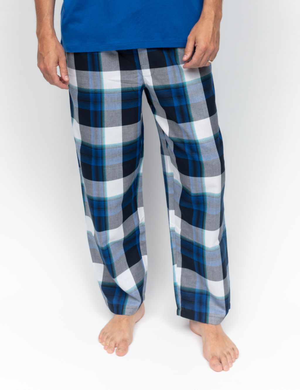 Pure Cotton Checked Pyjama Bottoms 3 of 4