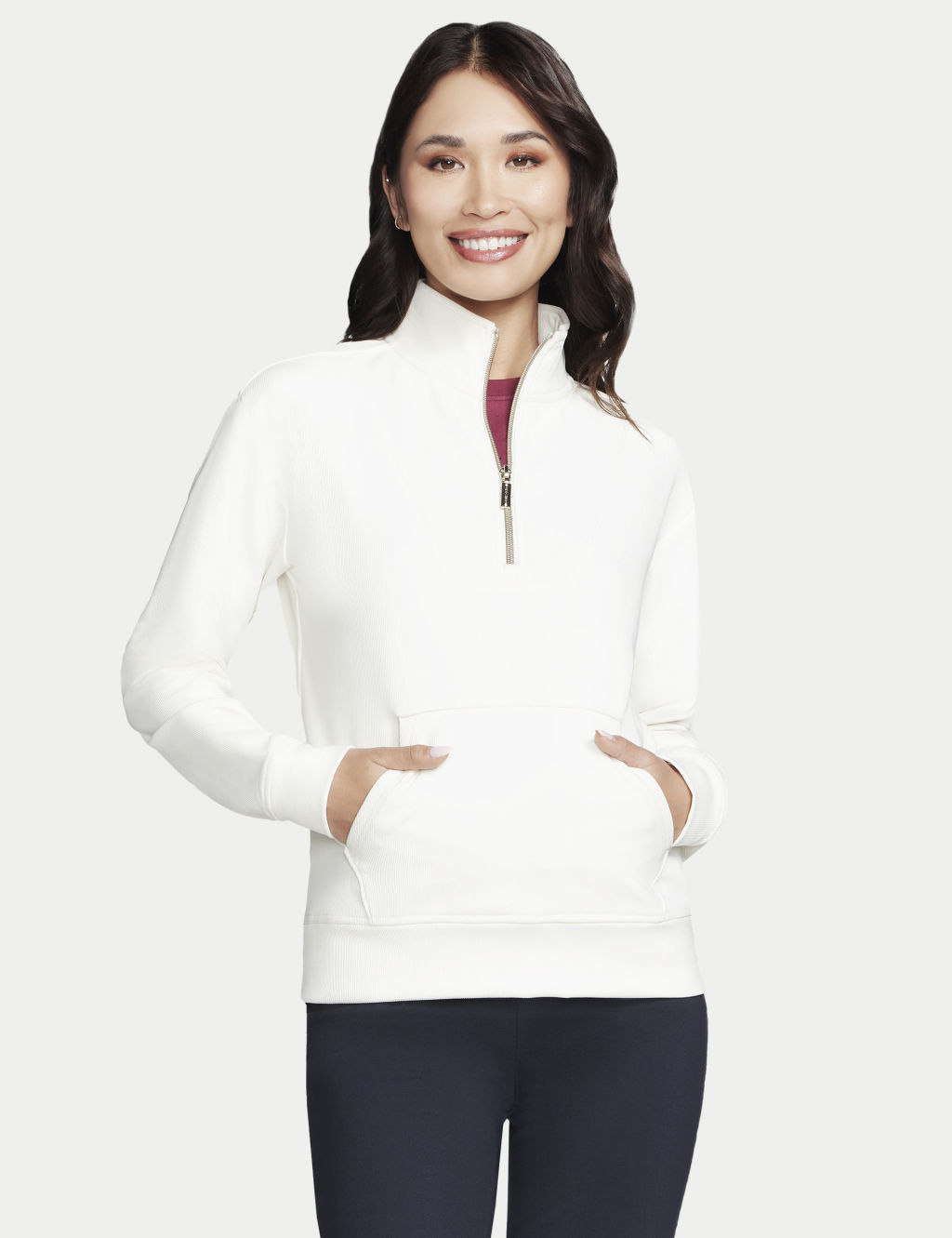 Go Luxe Ribbed Half Zip Sweatshirt