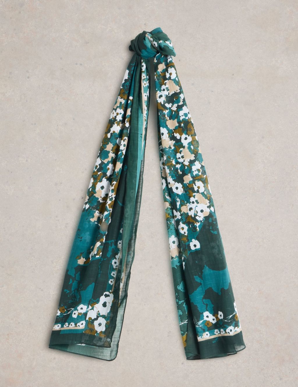 Cotton Blend Woven Floral Hare Print Scarf 3 of 3