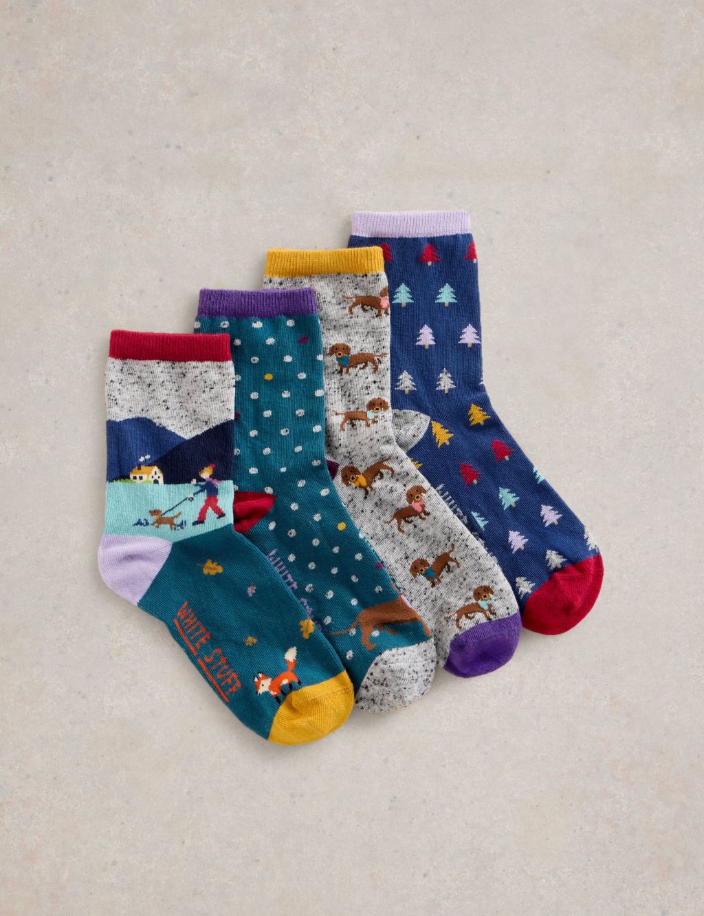 4pk Cotton Rich Winter Ankle High Socks
