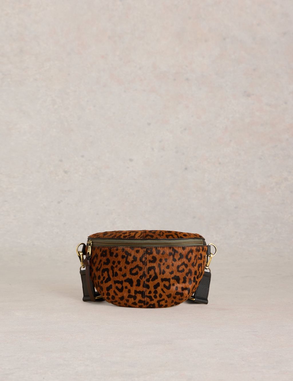 Leather Animal Print Cross Body Bag